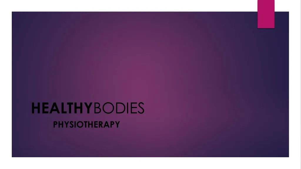 healthy bodies physiotherapy