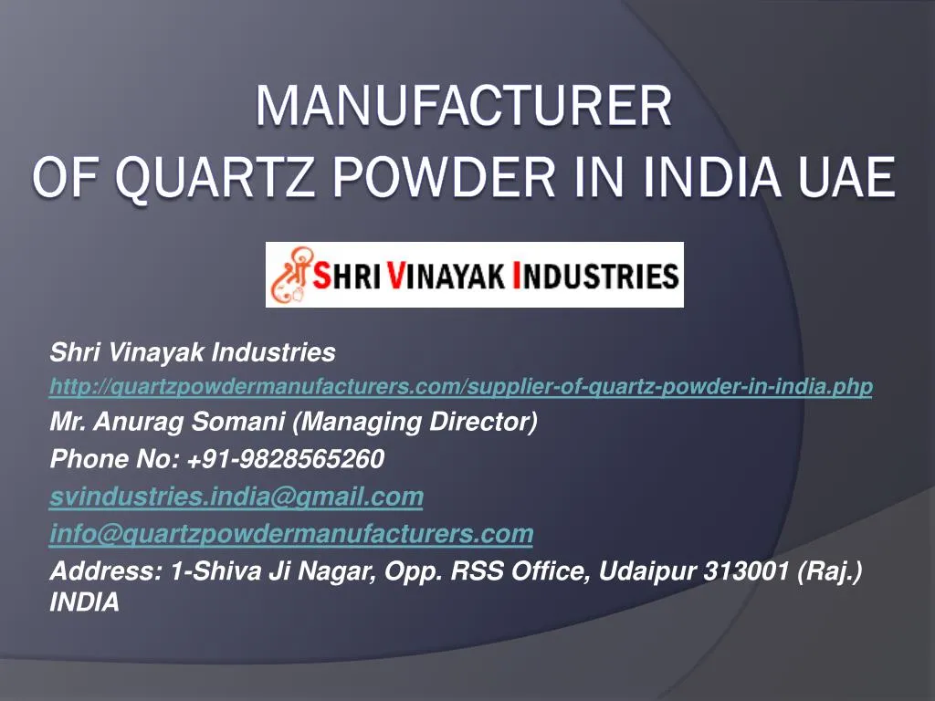 manufacturer of quartz powder in india uae