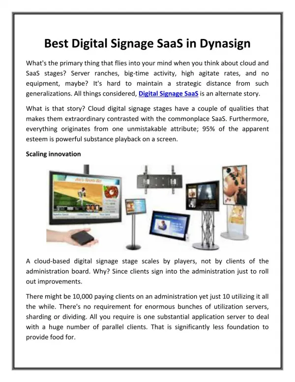 Best Digital Signage SaaS in Dynasign
