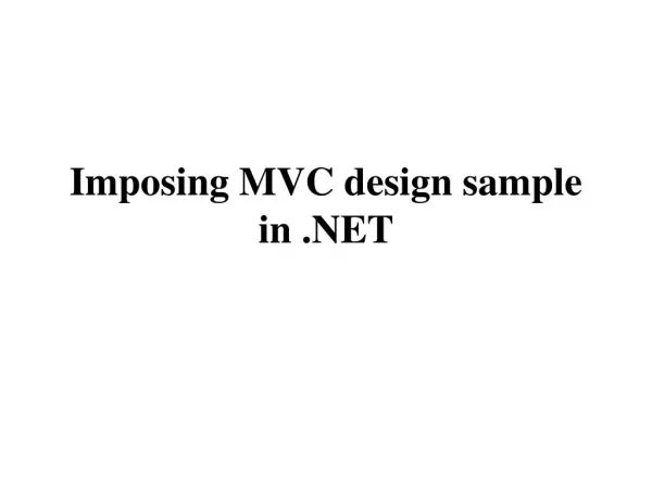 Imposing MVC design sample in .NET