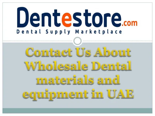 Dental materials and equipment in UAE