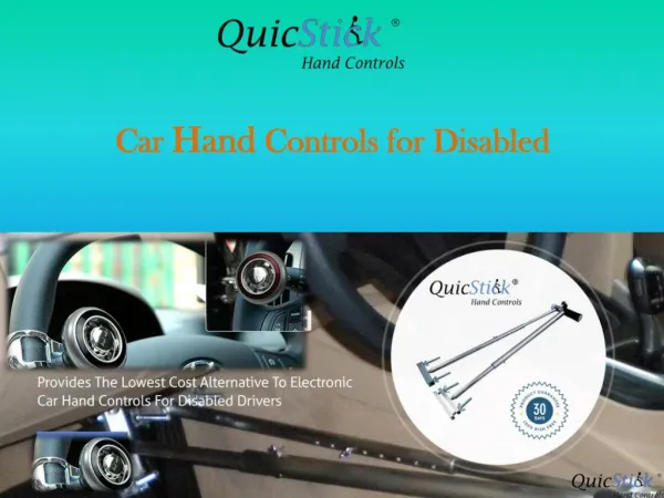 Car Hand Controls For Disabled : QuicStick