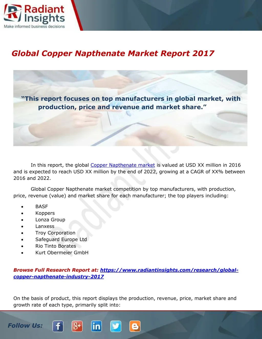 global copper napthenate market report 2017