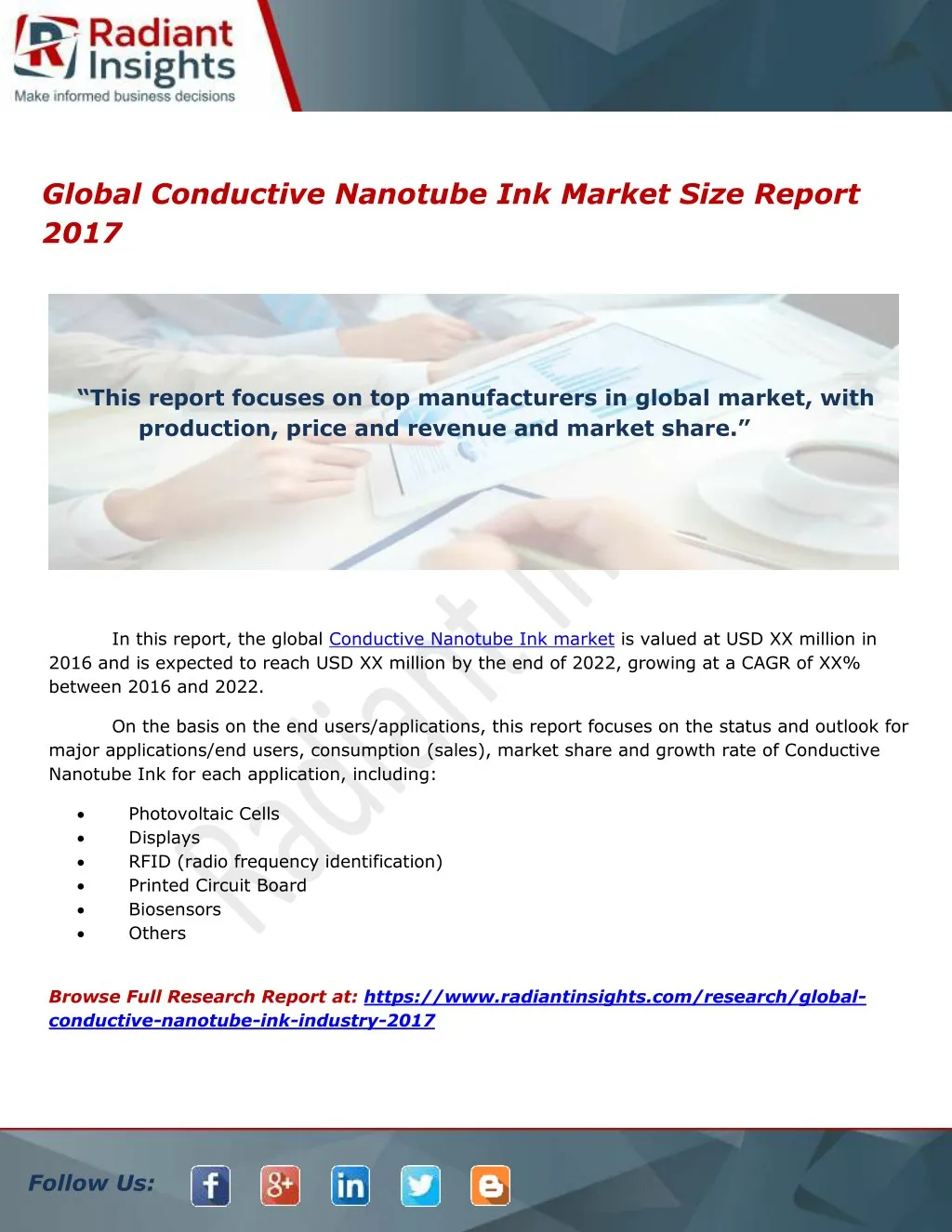 global conductive nanotube ink market size report