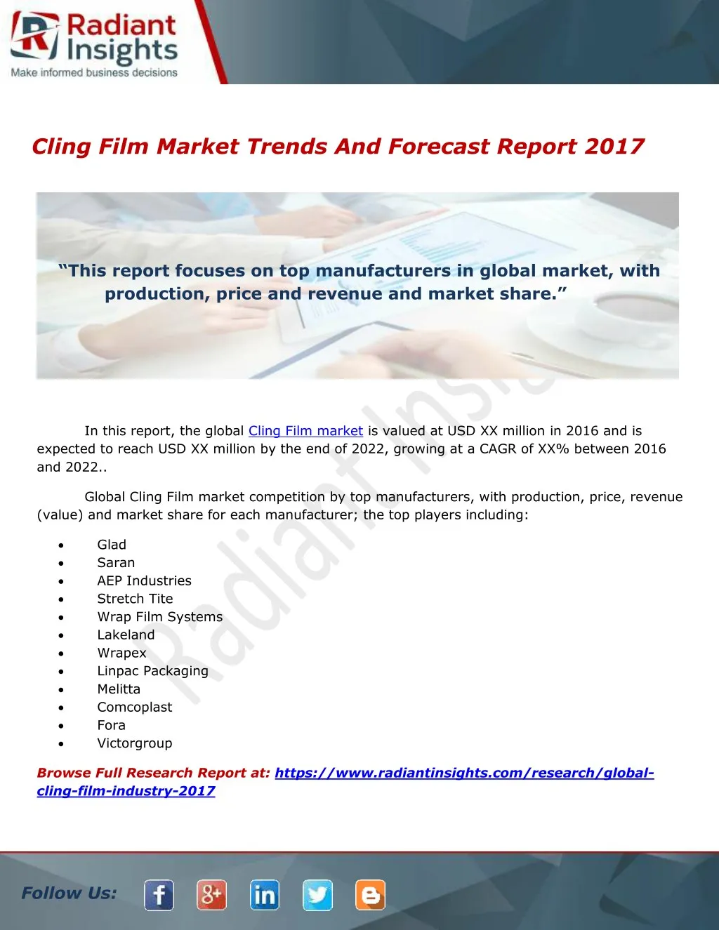 cling film market trends and forecast report 2017