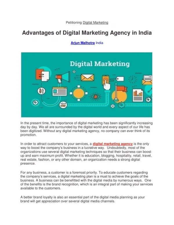 Advantages of Digital Marketing Agency in India