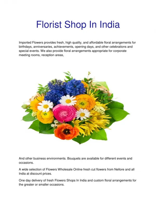 Florist Shop In India | Florist Directory | New Flowers Design- 8008500905