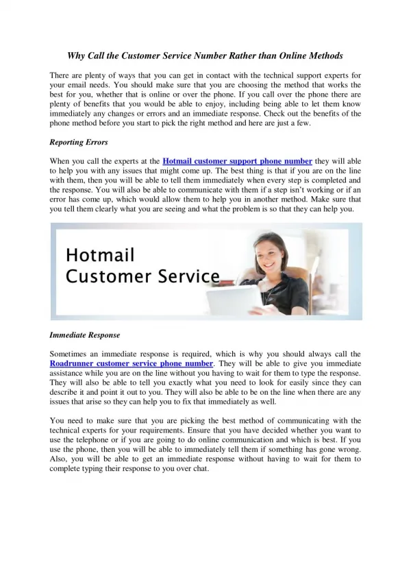Hotmail Customer Support Phone Number