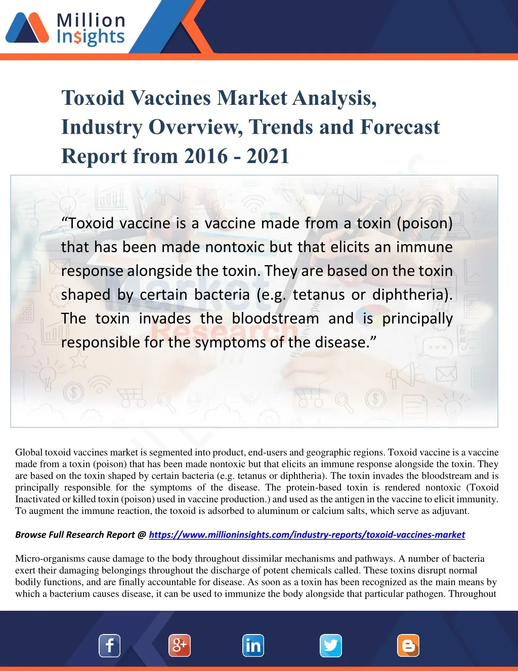 toxoid vaccines market analysis industry overview
