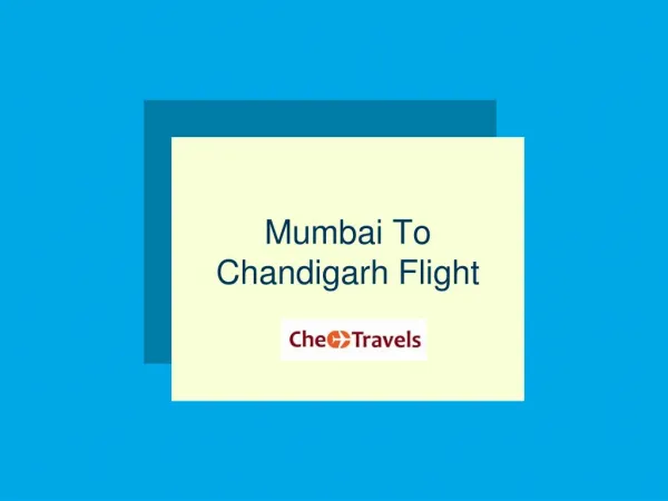 Mumbai To Chandigarh Flight
