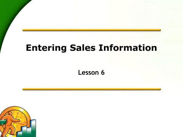 Entering Sales Information