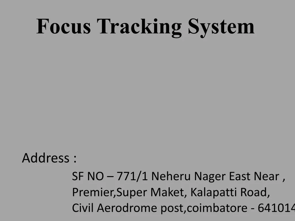 focus tracking system
