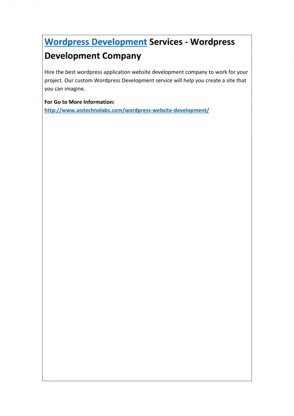 wordpress development services wordpress