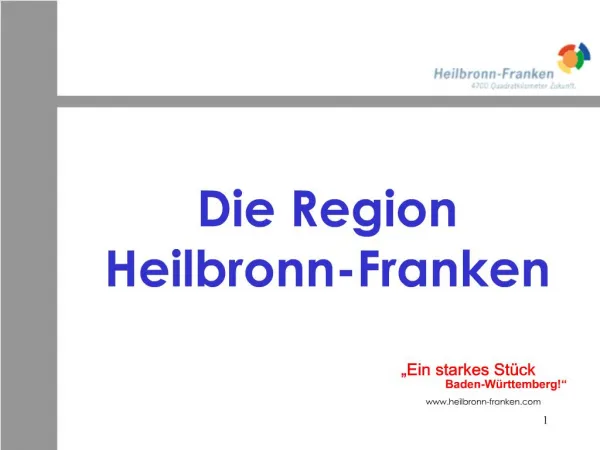 Die Region Heilbronn-Franken
