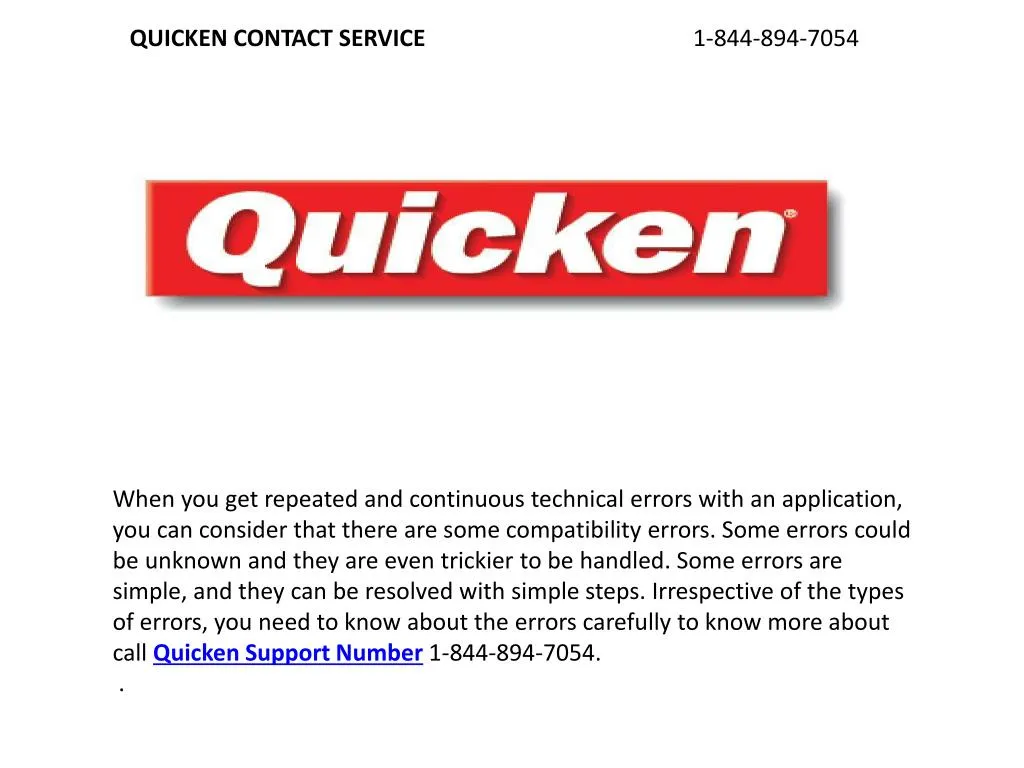 quicken contact service