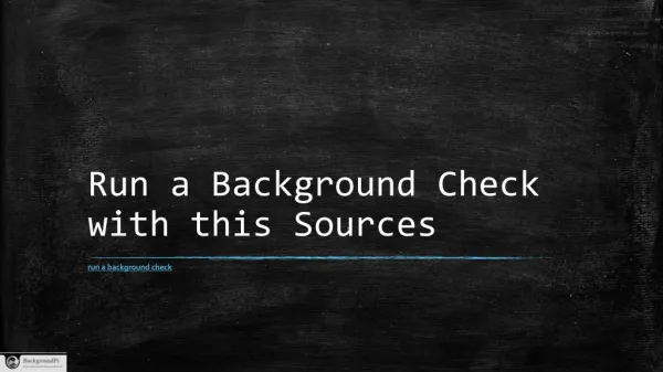 Run a Background Check with this Sources