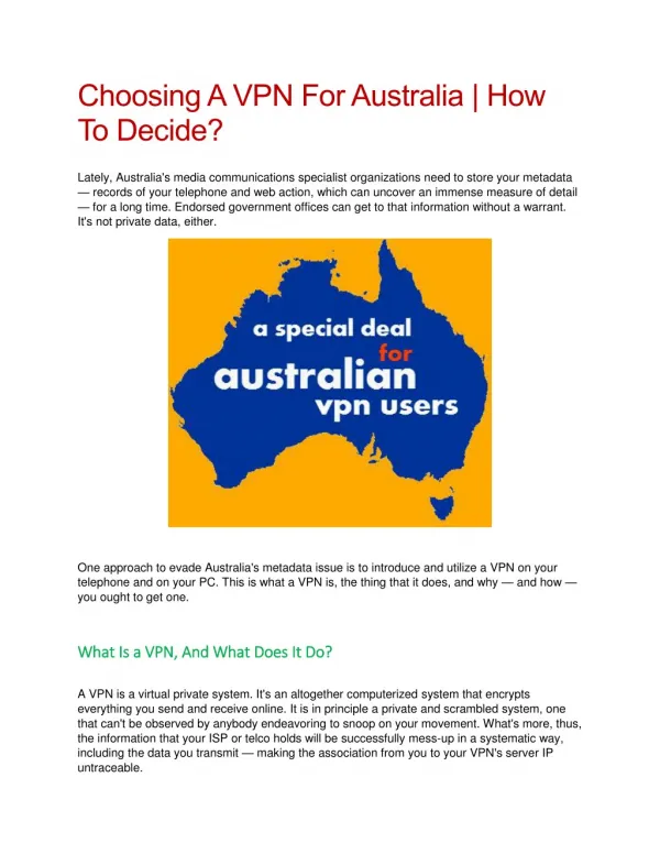 Choosing the Best VPN for Australia | Is It Necessary?