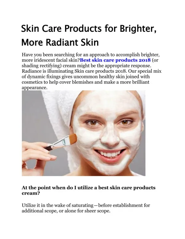 Skin Care Products for Brighter, More Radiant Skin