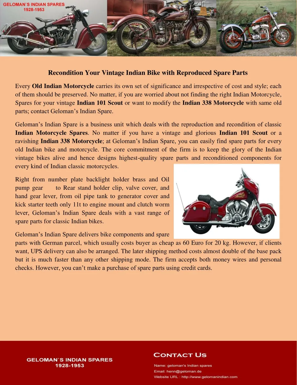 recondition your vintage indian bike with