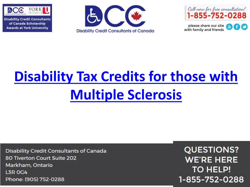 disability tax credits for those with multiple sclerosis