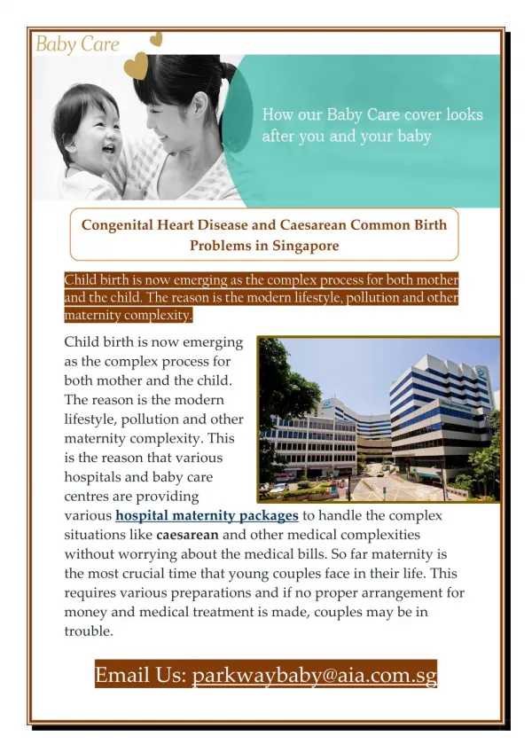 Congenital Heart Disease and Caesarean Common Birth Problems in Singapore