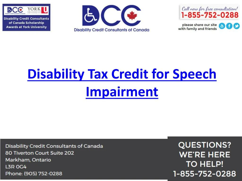 disability tax credit for speech impairment