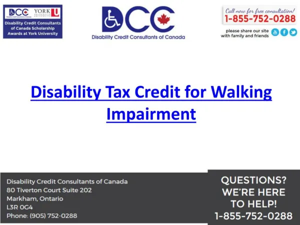 Disability Tax Credit for Walking Impairment