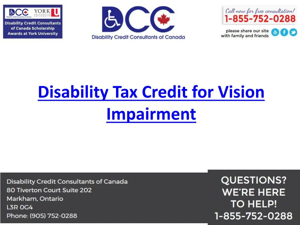 disability tax credit for vision impairment
