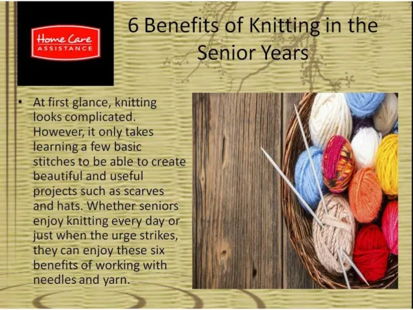 6 Benefits of Knitting in the Senior Years