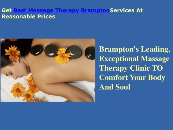 Best Massage Therapy Brampton