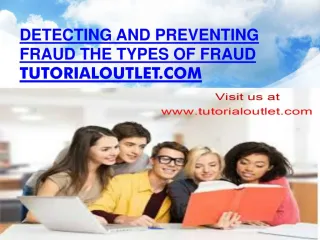 Detecting and preventing fraud the types of fraud - slide 1