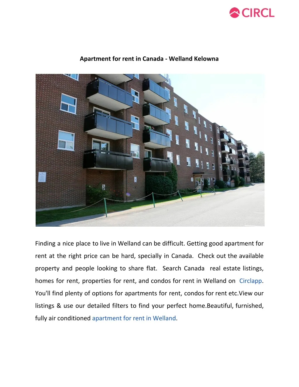 apartment for rent in canada welland kelowna