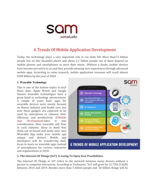 6 Trends Of Mobile Application Development