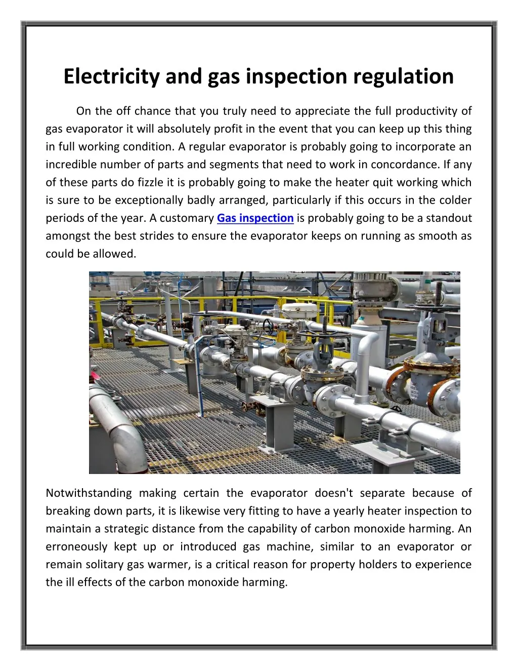 electricity and gas inspection regulation