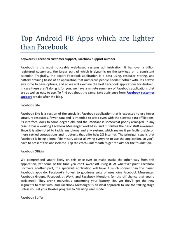 Top Android FB Apps which are lighter than Facebook
