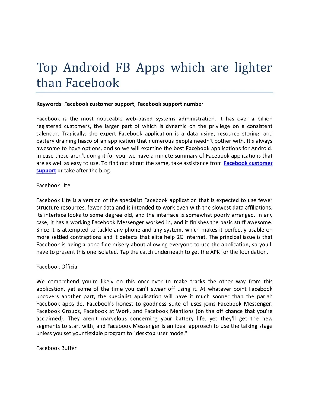 top android fb apps which are lighter than