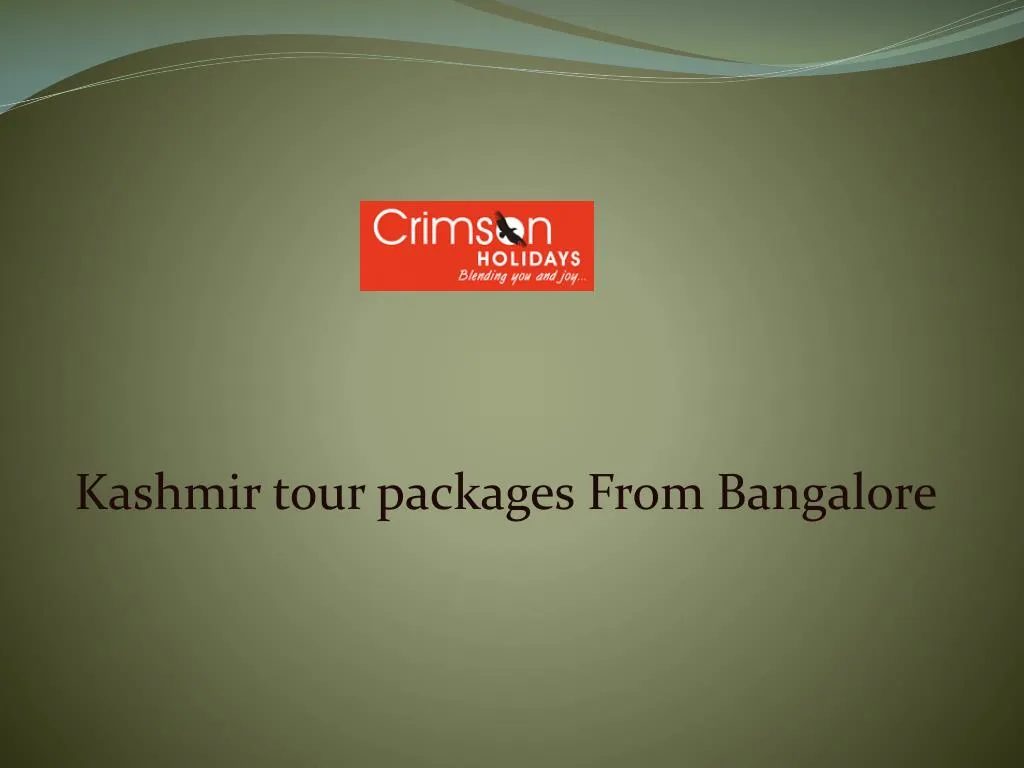 kashmir tour packages from bangalore