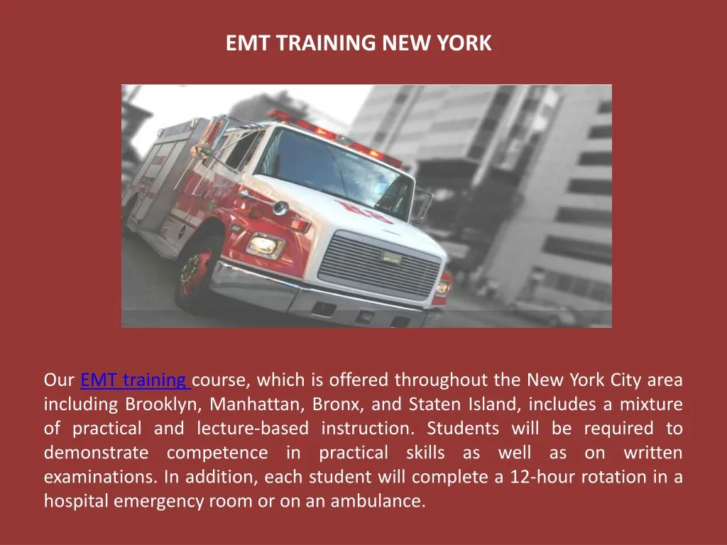 emt training new york