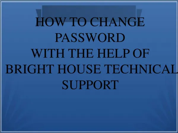 How to update brighthouse email password