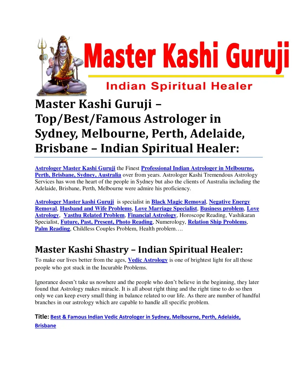 master kashi guruji top best famous astrologer
