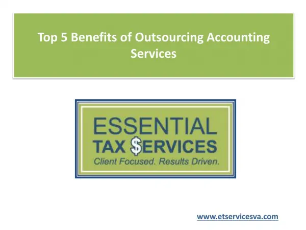 Top 5 Benefits of Outsourcing Accounting Services