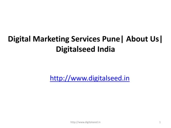 Digital Marketing Services Pune| About Us| Digitalseed