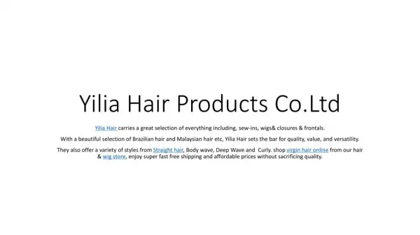 shop virgin hair online from yiliahair.com