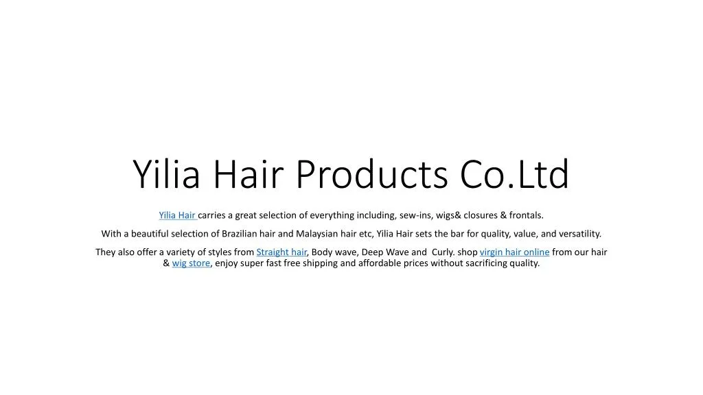 yilia hair products co ltd