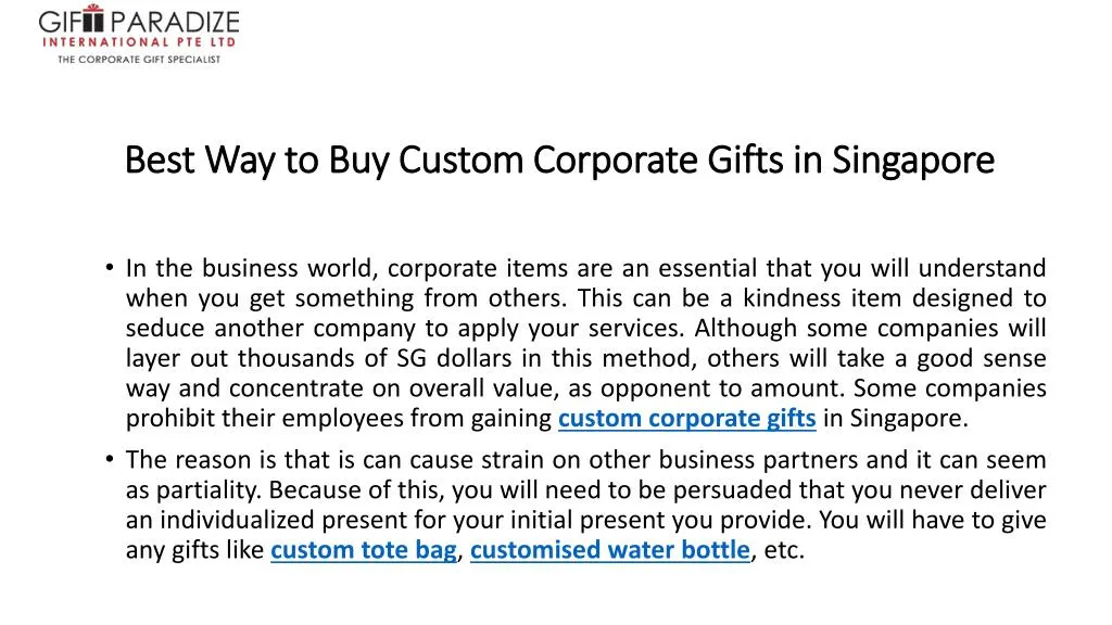 best way to buy custom corporate gifts in singapore