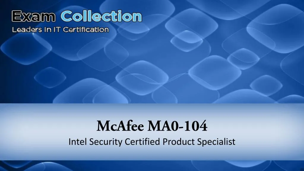 mcafee ma0 104 intel security certified product