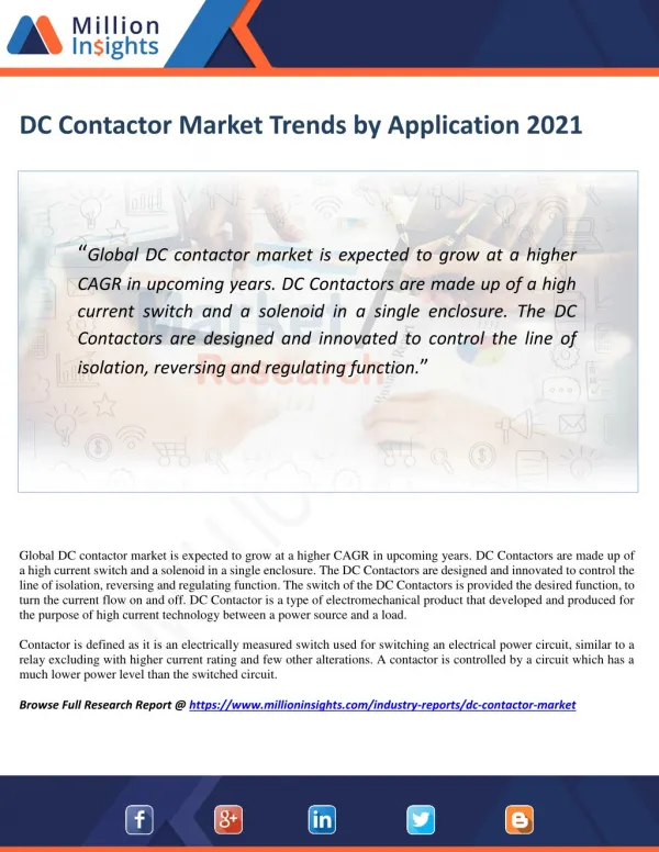 DC Contactor Market Trends by Application 2021