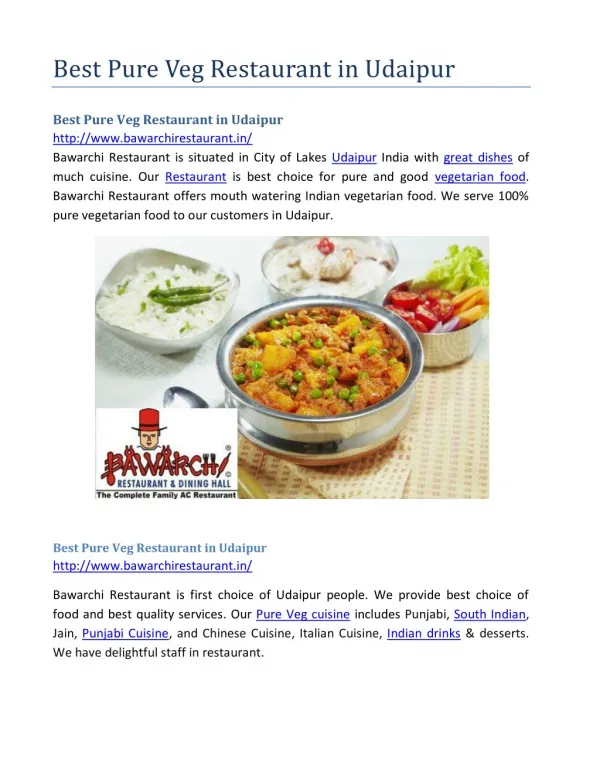 Best Pure Veg Restaurant in Udaipur