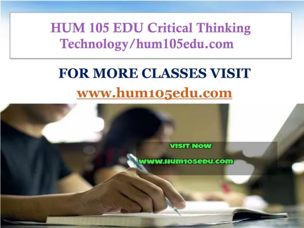 HUM 105 EDU Critical Thinking Technology/hum105edu.com