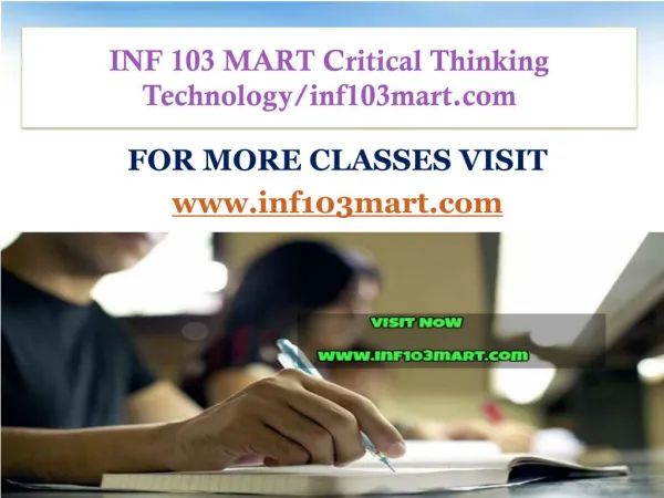 INF 103 MART Critical Thinking Technology/inf103mart.com